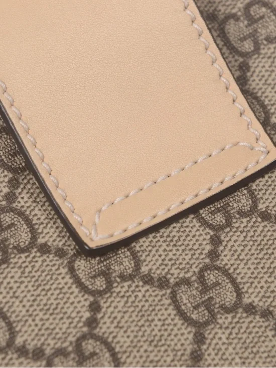 ♥️Gucci Padlock Beige GG Supreme Canvas Shoulder Tote with Gold Chain Handles♥️ - Picture 14 of 16